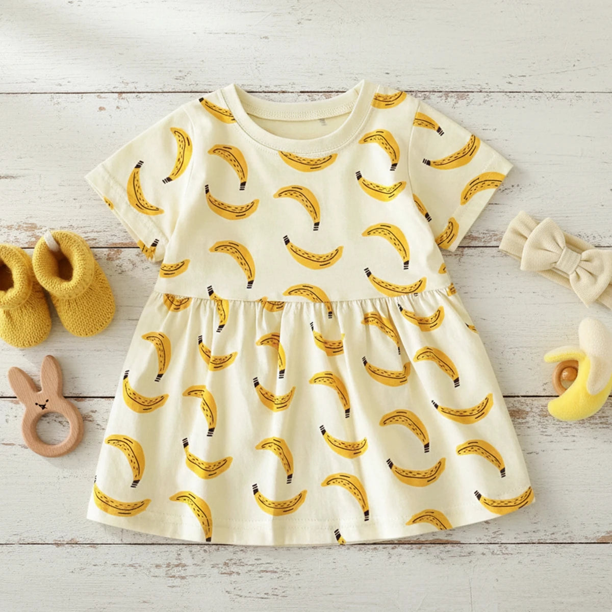 Summer Soft Cute Baby Girls Dress Cotton Princess Kids Dress Clothes