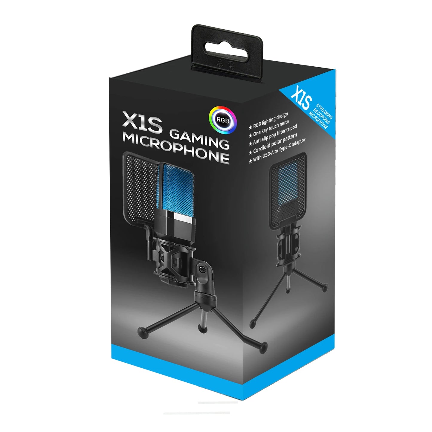 Professional Microphone Condenser Gaming Mic PC Laptop Computer USB Wired Streaming Studio Podcast Mike Kit Gamer RGB PC Karaoke