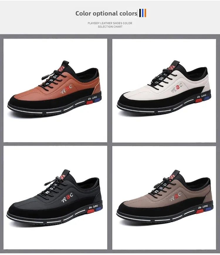 Extra Large Men's Shoes Casual Soft Bottom Leather Spring Autumn New Style 46 47 48 Trendy Shoes Comfortable Rubber Sole