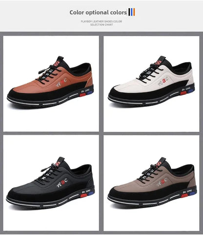 Extra Large Men's Shoes Casual Soft Bottom Leather Spring Autumn New Style 46 47 48 Trendy Shoes Comfortable Rubber Sole