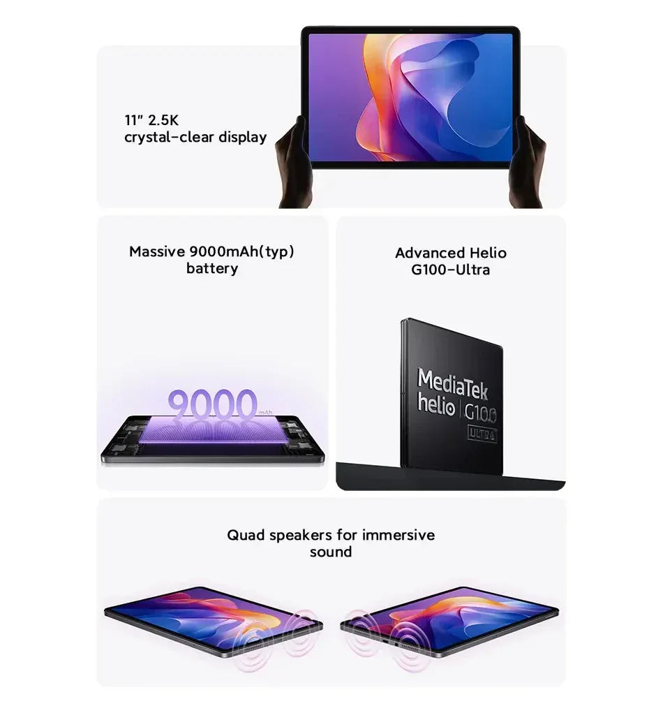 Xiaomi Redmi Pad 2 4GB/128GB 6GB/128GB 8GB/256GB EU 9000mAh Battery 11" 2.5K WiFi Global Version Tablet PC