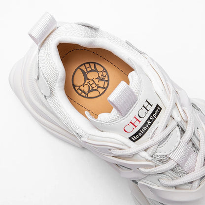 CH 2023 Women's Shoes Summer New Thick Sole Casual Sports Shoes Women's Lightweight Versatile Lace up Dad's Shoes