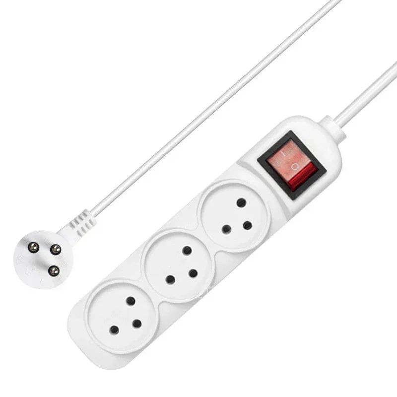 Melery Power Strip Israel Plug Outlets 3/4/5 Way AC Electric Switched Sockets 16A Wire Extension Cord Wall Mounted Home Office
