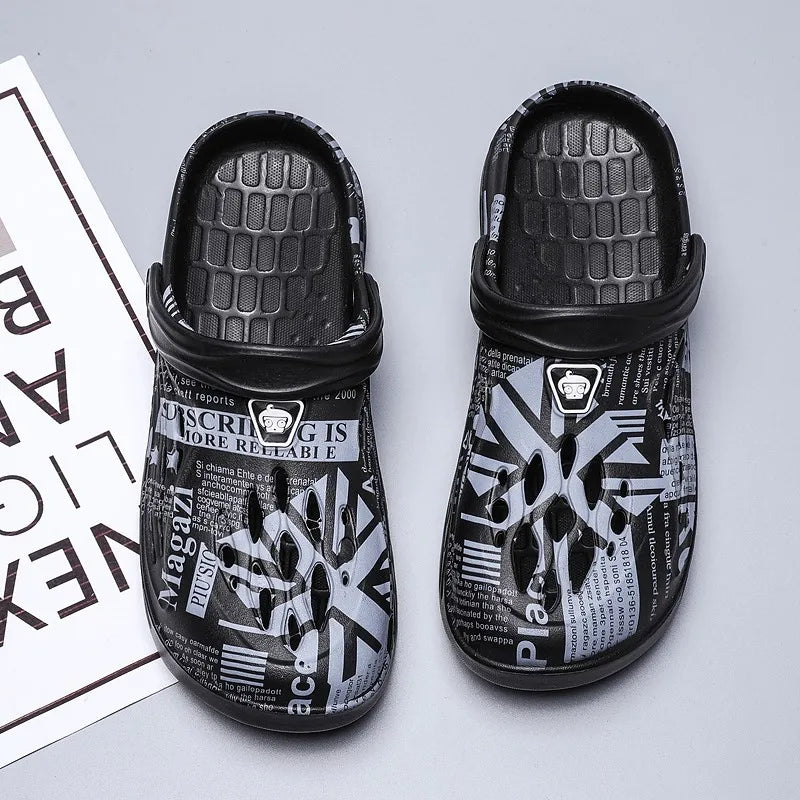 Plus Size 49 Men Non-slip Sandals Clogs Men and Women Home Beach Slippers Breathable Lightweight Men Outdoor House Slides