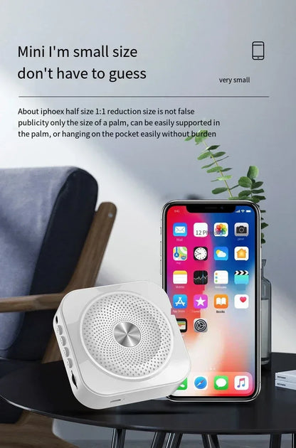 Mini Bee Megaphone Portable Charge Bluetooth4.0 Compatible Megaphone With Lavalier Microphone Waist Hanging Voice Amplifier TF