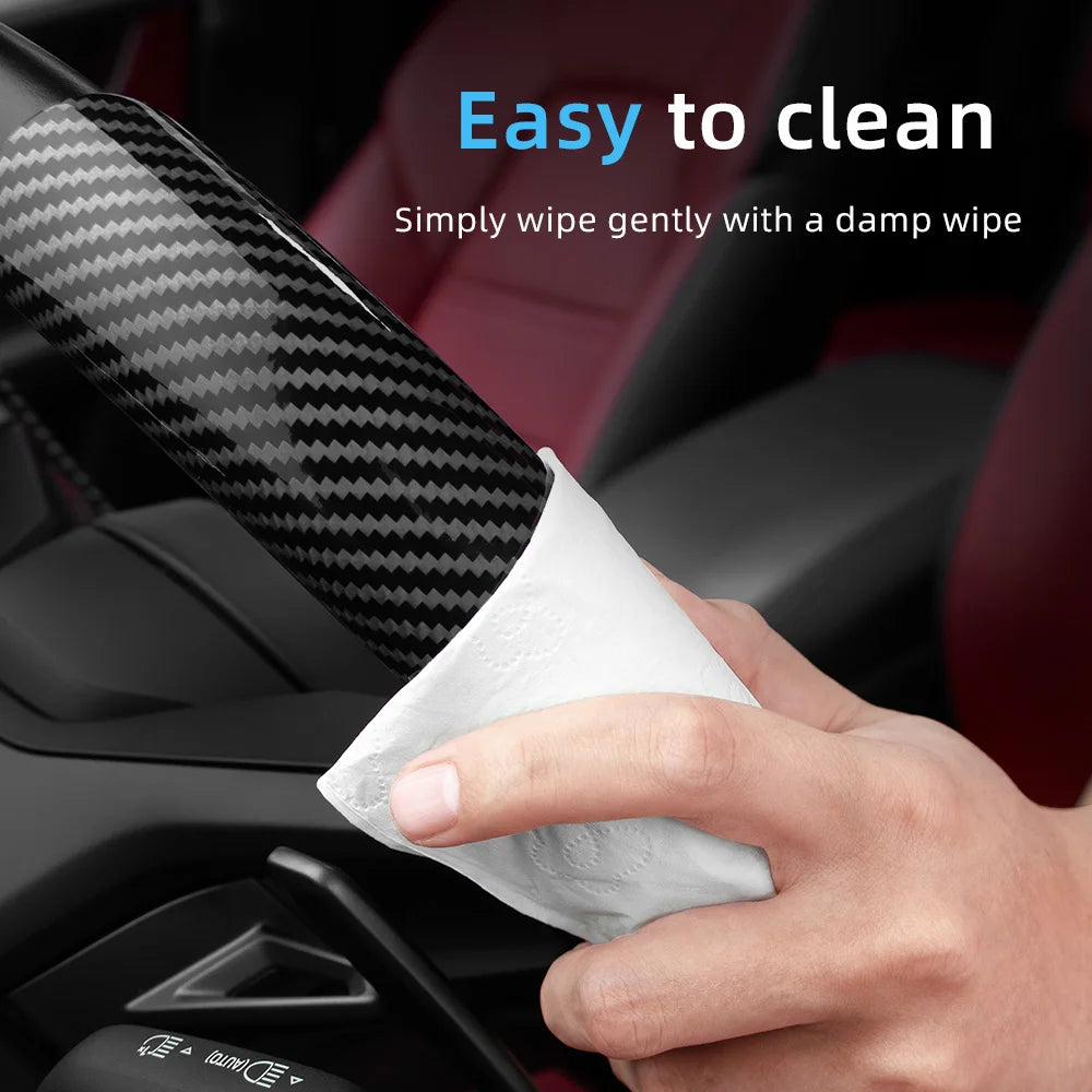 Suitable for Seat Carbon Fiber Texture Steering Wheel Cover with Segmented Quick-Release Design, Durable, for Models Such as Ibiza, Arona, Leon, Leon Sportstourer, Ateca, Etc., in Black, Blue, Red, Silver, and White by PDG ibma