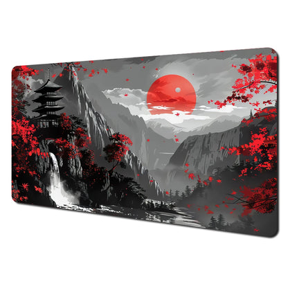 Red and Black Art Landscapes Large Mouse Pad Anti-Slip Durable Desk Mat Offices Accessories Keyboard Mouse Mat Tapis De Bureau