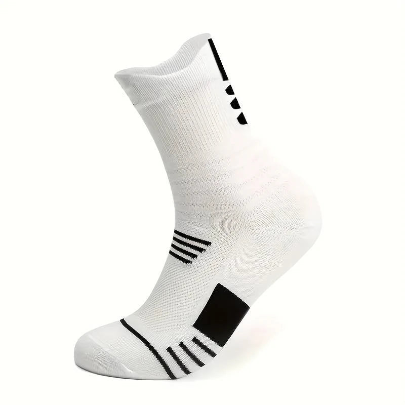 3 Pairs Men's Comfort Fit Cushion Performance Athletic Crew Socks For Outdoor Sports