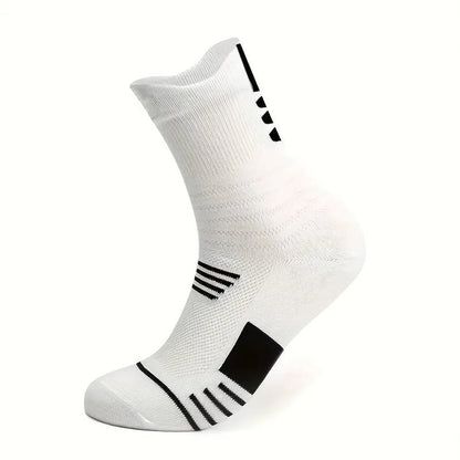 3 Pairs Men's Comfort Fit Cushion Performance Athletic Crew Socks For Outdoor Sports