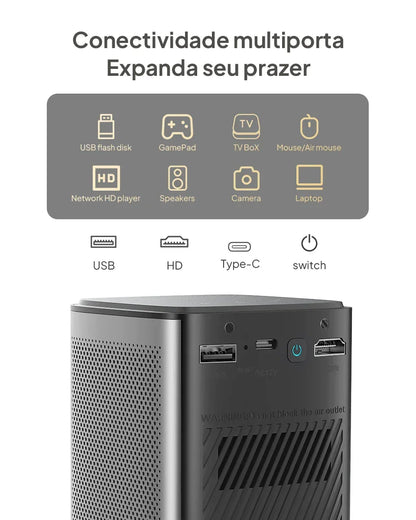 BYINTEK P70X Portable Mini Projector with Built-in Battery 4K Support 3D Wifi for Outdoor Movie Night Home Theater Projectors