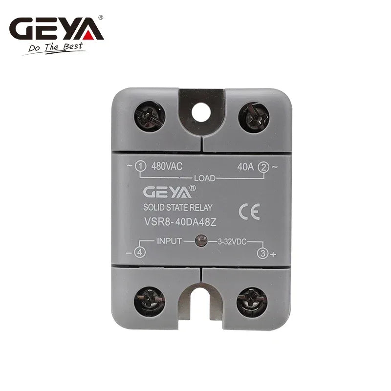 GEYA Single Phase Solid State Relay SSR 10DA 25DA 40DA Relay DC to AC 3-32V Input DC & 24-480VAC Output  VSR8