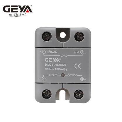 GEYA Single Phase Solid State Relay SSR 10DA 25DA 40DA Relay DC to AC 3-32V Input DC & 24-480VAC Output  VSR8