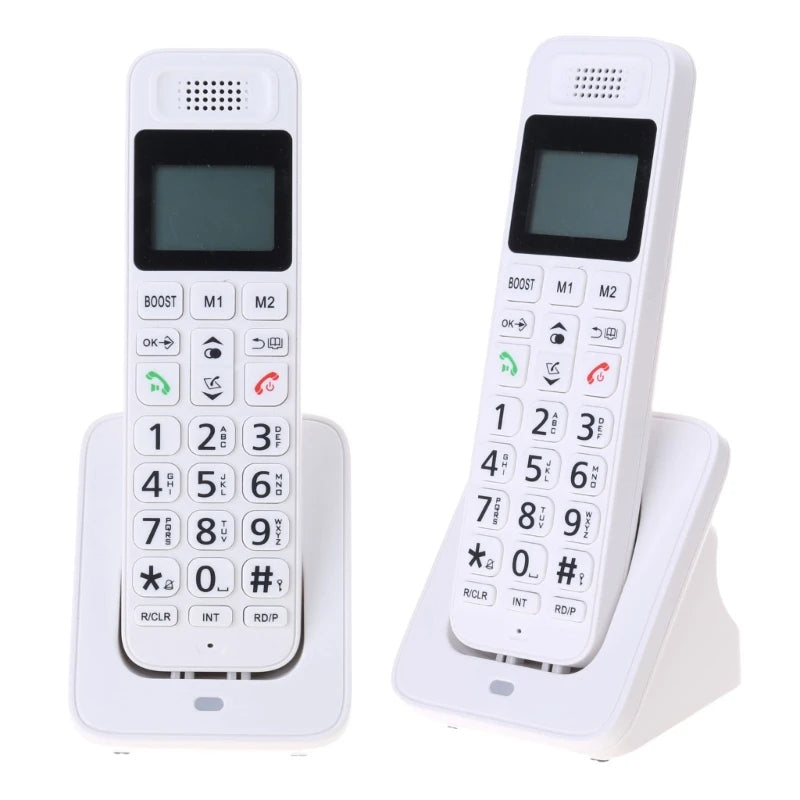 D1018 Digital Cordless Phone Large LED Display Telephone for Home Offices with Caller Display Handsfree Low Radiation