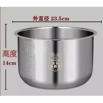 Suitable for Midea rice cooker 304 stainless steel inner pot 3L4L5L thickened FS3010/70 inner pot