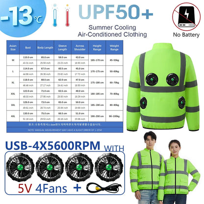 AKOOUS 6500 RPM 12V/5V USB 3-Fans Cooling Vest Air Conditioned Clothes Men Women Outdoor Work Fishing Body Cooling Jacket