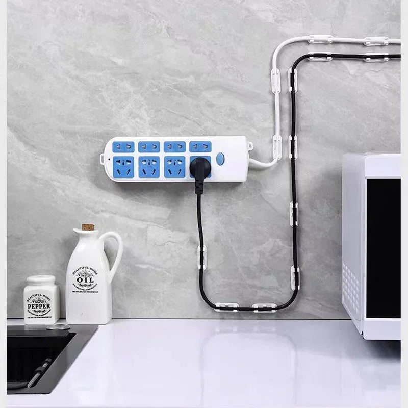 20/50pcs Adjustable Cable Management Clips Adhesive Sticky Wire Clips Cord Holder For TV PC Cable Under Desk Wall Home Office