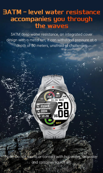 New T-Rex3 Pro 1100mAh Battery Smart Watch Men Compass 5ATM Waterproof Bluetooth Call Heart Rate Sports Run tracker Smartwatch