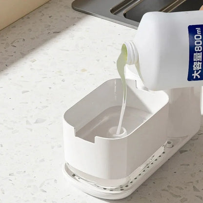 Hand Dish Soap Dispenser Sponge Towel Holder Sink Drain Tray Liquid Soap Pump Container Bathroom Accessory Kitchen Organizer