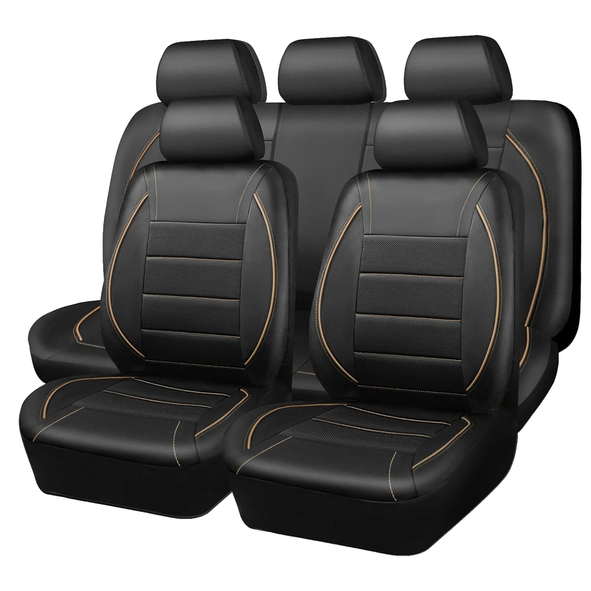 Universal Leather Car Seat Covers Simple Style Breathable 5 Seat Car Seat Cover by PDG ibma