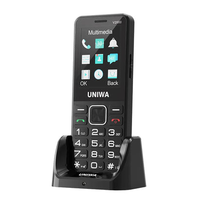 UNIWA V2000 Phone Big Push-Button Dual Screen 0.3MP Camera FM Radio Keyboard 1700mAh 4G Cellphone Support one click dialing