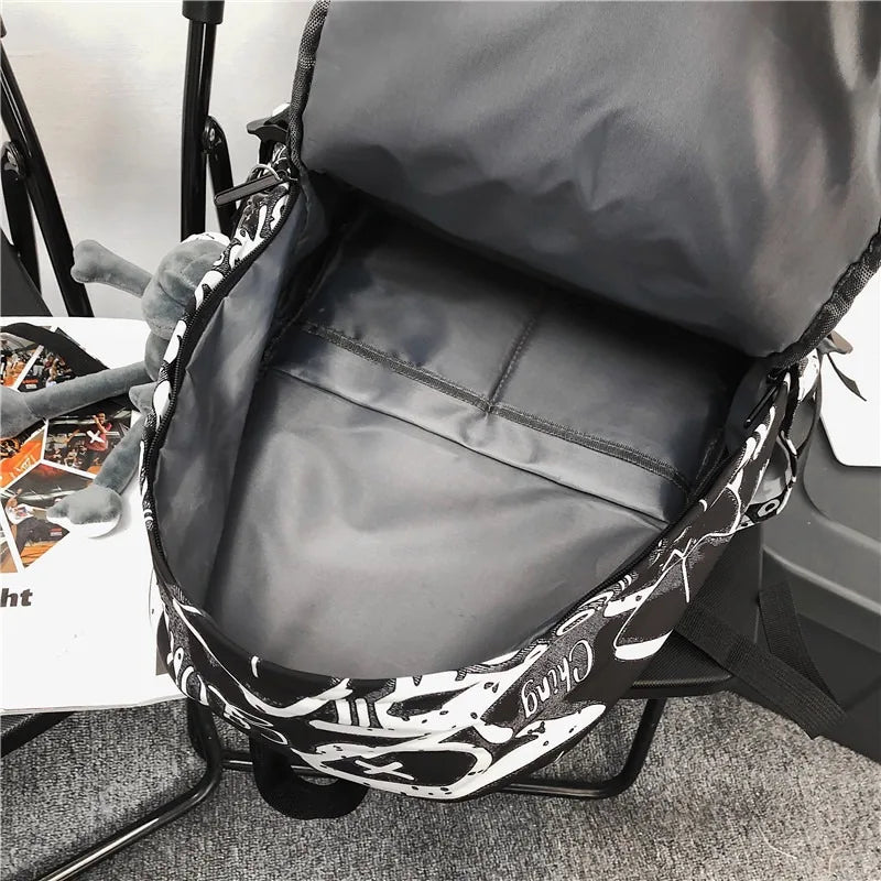 middle high school backpack for teenage boys cool school bag college student backpack large capacity schoolbag for boy cute doll