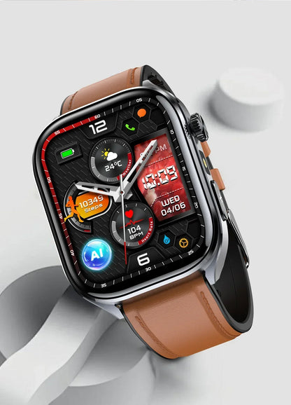 New Uric Acid Blood Lipids AI-GPT ECG Smartwatch Micro Physical Examination Body Analysis Men BT Call LED Flashlight Smartwatch