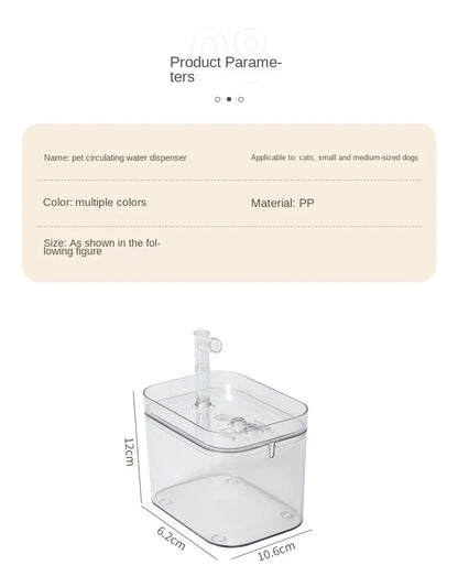 1000ml Automatic Pet Water Fountain Transparent USB Power Cat Water Dispenser for Indoor Dog and Cat Water Feeding Supplies