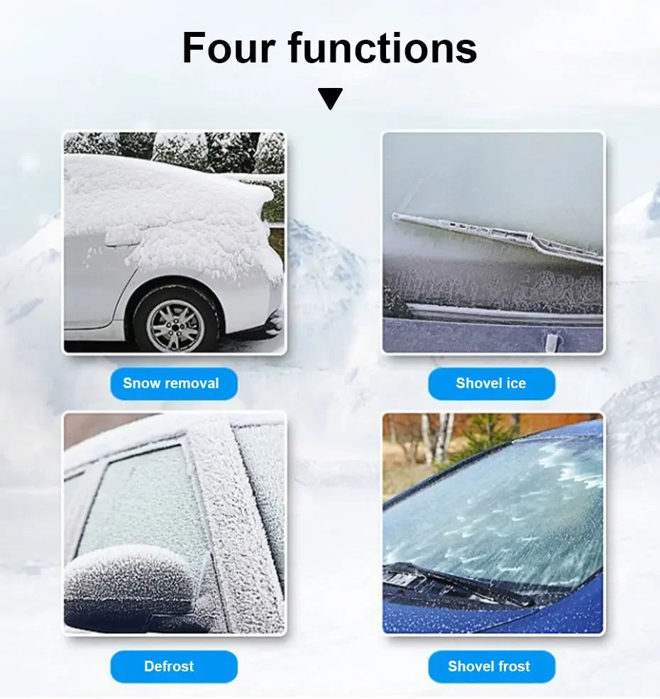 SEAMETAL Car Ice Scraper Snow Removal Shovel Windshield Glass Defrost Removal Automotive Winter Stainless Steel Car Accessories