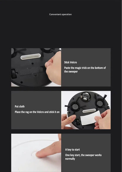 Wireless Smart Robot Sweeping Robot Vacuum Cleaner Mopping 3 In 1 Smart USB 1500Pa Dragging Cleaning Sweep Floor For Home Office