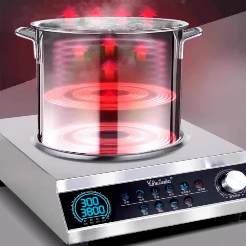 Commercial induction cooker household concave high-power 5000 cooking electric wok stainless steel electromagnetic stove
