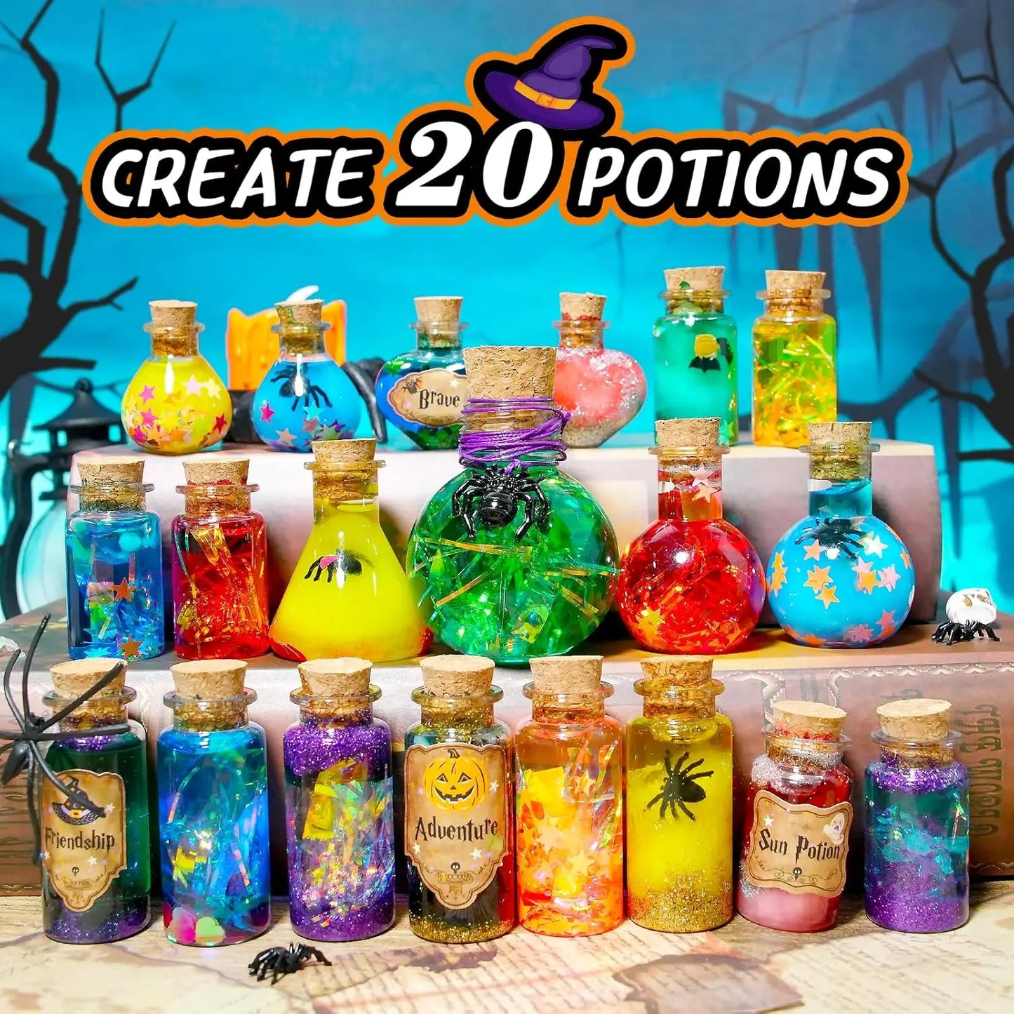 Fairy Magic Potions Kit Kids DIY Witch Glowing Spell Potion DIY Handmade Toys Science Experiments Kids Craft Kit Educational Toy