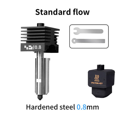 New High Quality H2D H2S H2C Hotend Kit with 0.2/0.4/0.6/0.8mm Hardened steel Nozzle Replace Hotend Kit For Bambu H2D A1/A1mini
