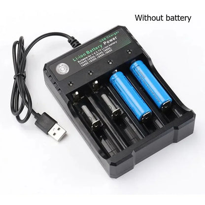 18650 Battery Charger Black 2/3/4 Slots AC 110V 220V Dual For 18650 Charging 3.7V Rechargeable Lithium Battery 4 Ports Charger