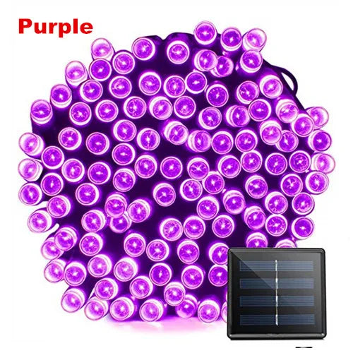 50-200 LED Outdoor Solar String Fairy Light Festoon Waterproof Street Garland Solar Power Lamp Christmas Party for Garden Decor