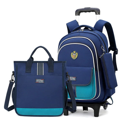 School Bag Kids Rolling Backpack for Boy Girls Wheeled Backpacks With Wheels Trolley Bookbag Carry on Luggage with Shoulder Bags