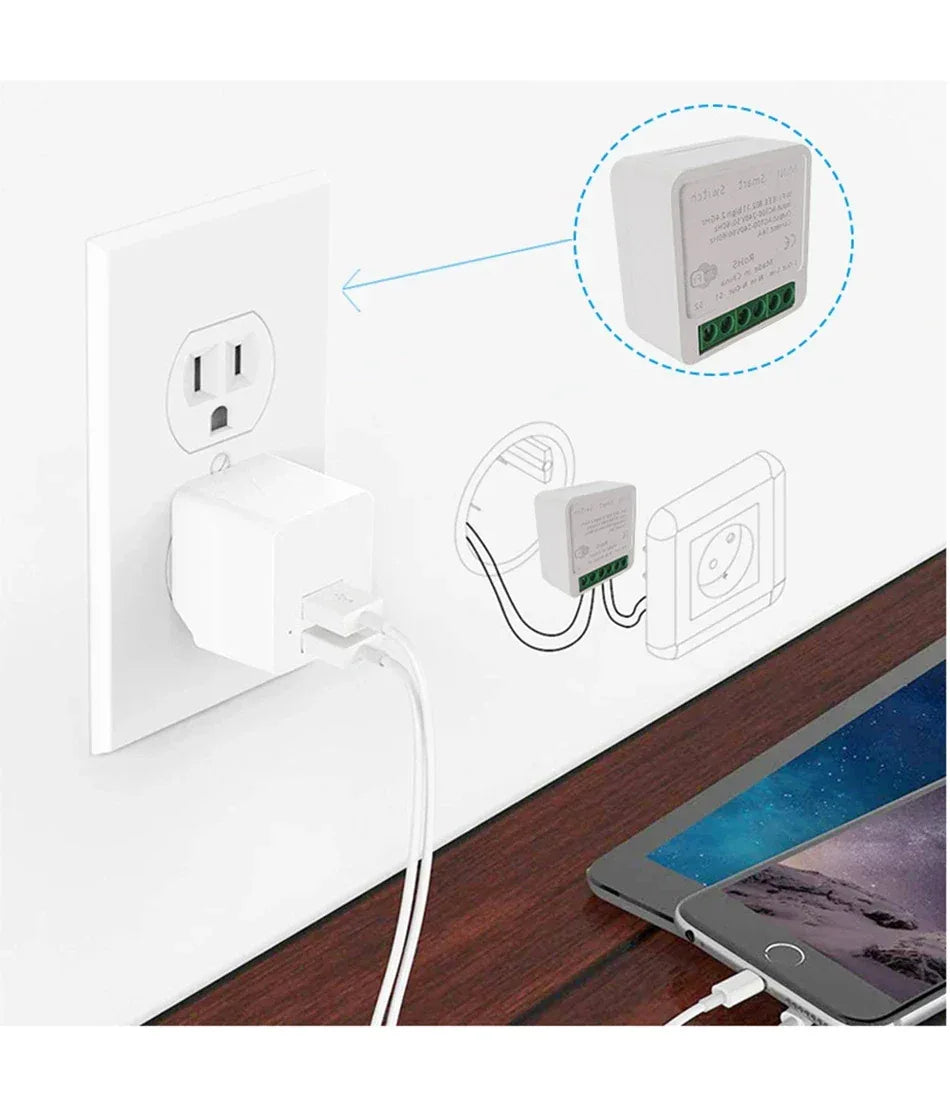 16A MINI Wifi Smart Switch Breaker 2WAY Control Timer Wireless Switches Smart Home Automation Work With Tuya Alexa Google Home