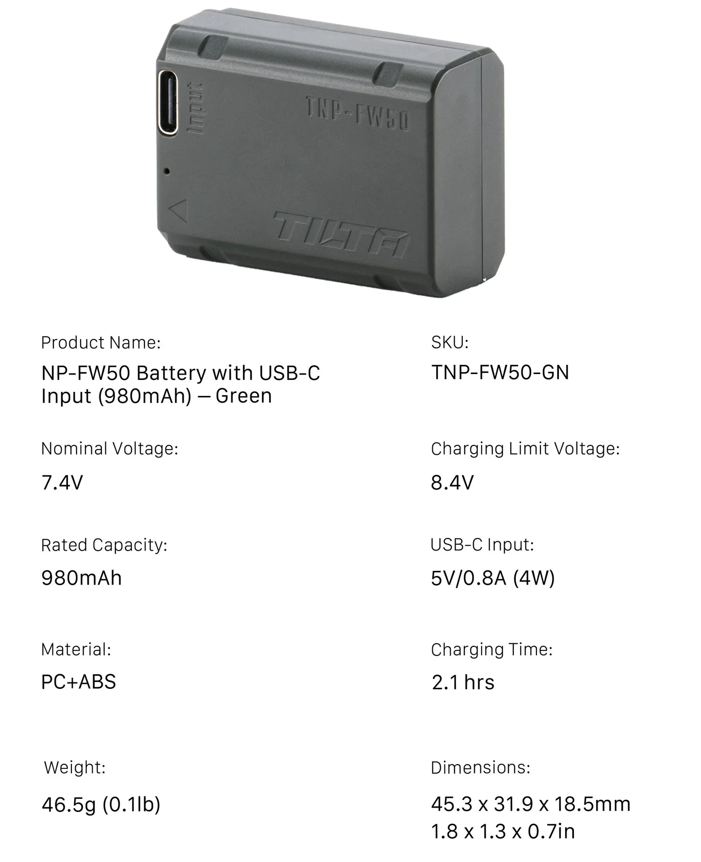 TILTA NP-FZ100 Battery for Sony Camera Battery Portable Charging Station Rechargeable Batteries Battery NP-FZ100/NP-FW50