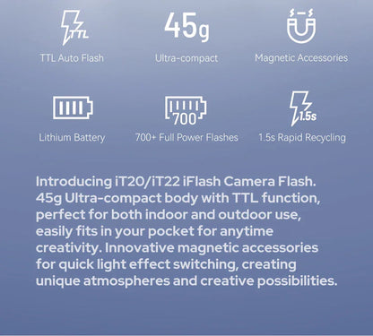 Godox iT20 iT22 C/N/S/F  HSS TTL 2.4G Wireless Touchscreen Pocket Flash for Canon Sony Nikon Olympus Fujifilm