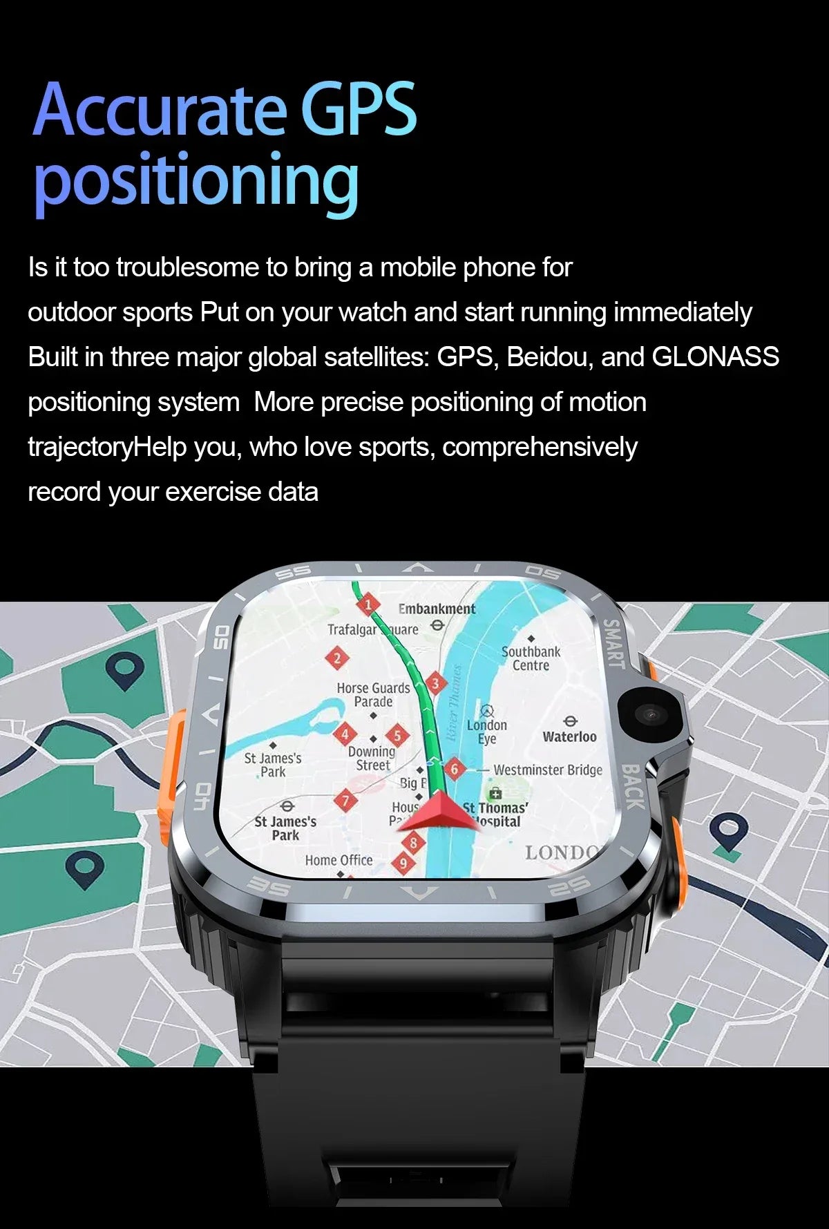 2024 New SIM Smart Watch 2.03inch 4G Network GPS Wifi NFC Dual Camera 64G ROM Storage Google Play Small mobile phone Smartwatch