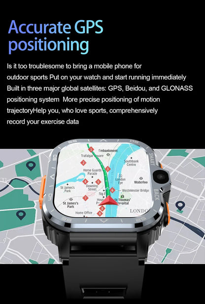 2024 New SIM Smart Watch 2.03inch 4G Network GPS Wifi NFC Dual Camera 64G ROM Storage Google Play Small mobile phone Smartwatch