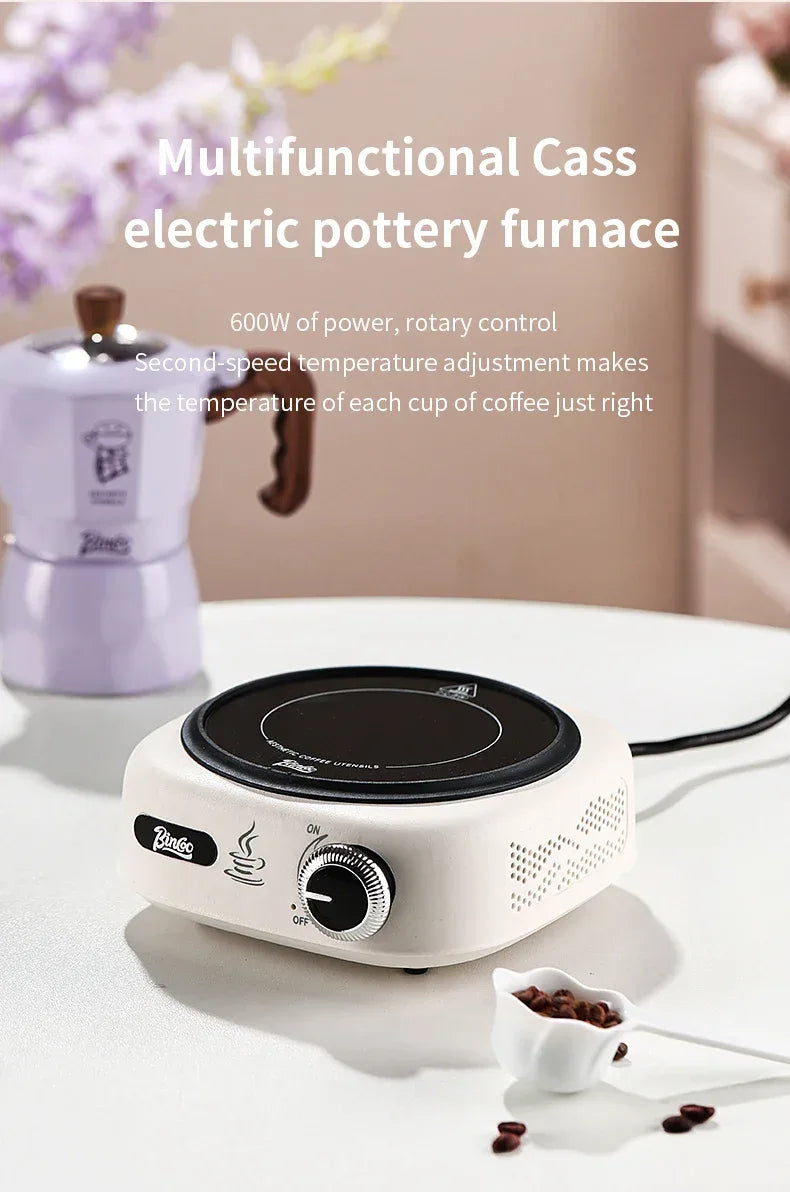 Double Valve Moka Pot Coffee Mocha Pot Set Espresso Moka Pot Electric Stove Heated Brewed Coffee Pot Italian Barista Tools 220v