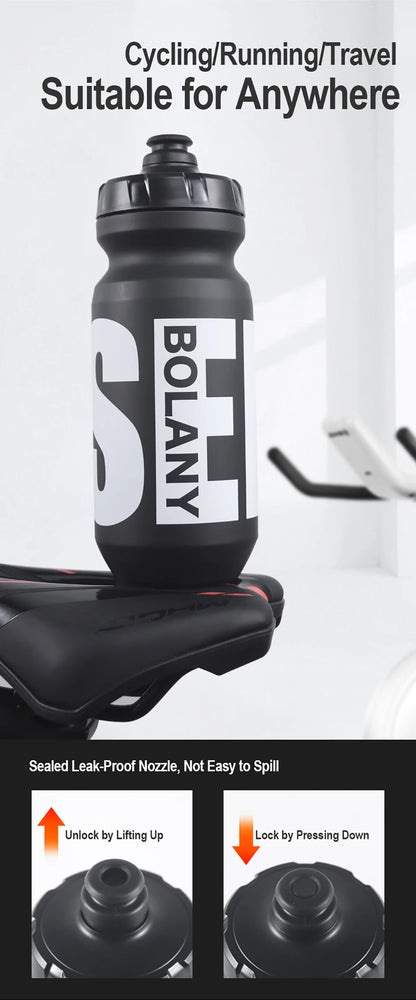 BOLANY 610ML Cycling Bike Water Bottle Bicycle Portable Kettle with Cover Matte Plastic Sports Bottle Outdoor Supplies