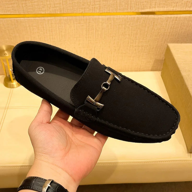MAEDEF Suede Men Casual Shoes Lazy Shoes Male Breathable Slip-on Mens Driving Flat Shoes Comfortable Boat Shoe Loafers Moccasins
