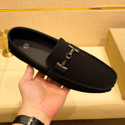 MAEDEF Suede Men Casual Shoes Lazy Shoes Male Breathable Slip-on Mens Driving Flat Shoes Comfortable Boat Shoe Loafers Moccasins