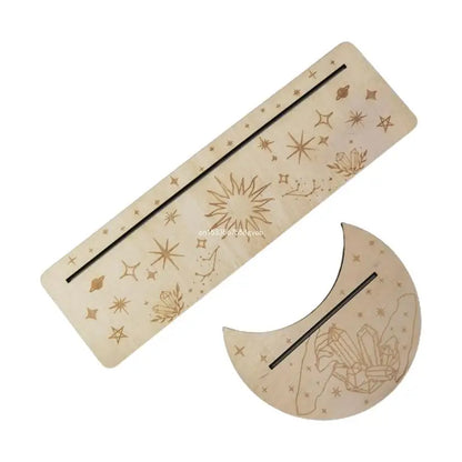 Wooden Stand for Tarot Moon Shape Rectangle Card Set Altar Stand Wood Display Witch Divination Tools Game Accessories Wholesale