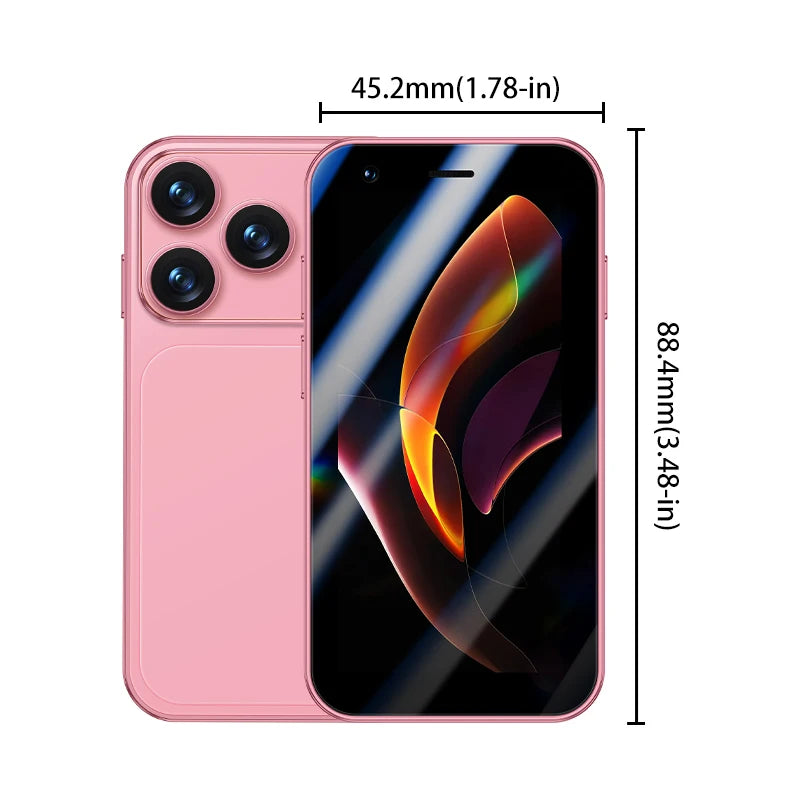 ONEMYTH A17 Mini 3G Phone 2GB/16GB, WhatsApp GPS WiFi, Face Unlock Small Smartphone for Children/Elderly, Lightweight & Portable