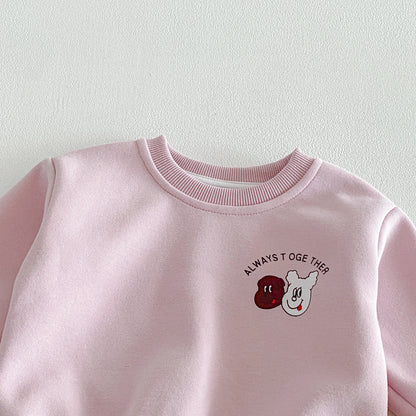 Girls' Sweater Set-Autumn 2026 New Style- Stylish and Fashionable Autumn Outfit for Girls- Baby with Back Print Two - Piece Set
