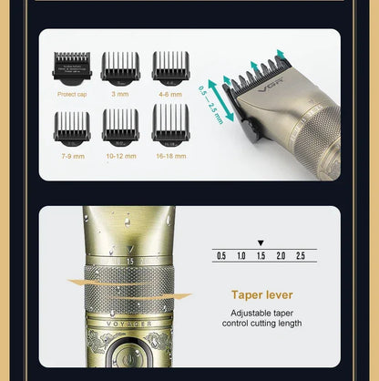 VGR intelligent digital hair clipper metal retro machine height endurance hair trimmer hair salon home carving push shear V-659
