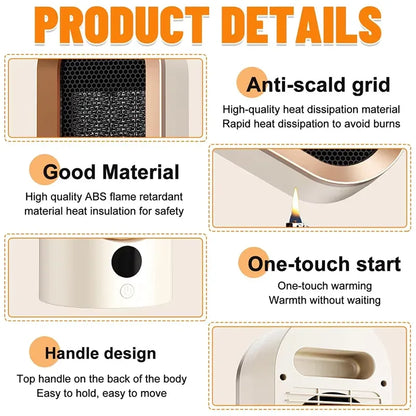PTC heater, household heater, small electric heater, small sun desktop heater, ceramic hot air fan, European/American standard