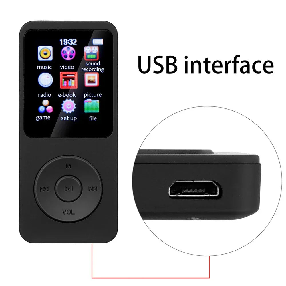 MP3 Player Outdoor Sports Fitness Mini Mp4/mp3 Support Bluetooth Lossless Hifi Music Player FM Radio Recorder Sport 128GB